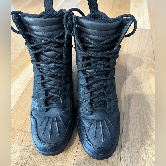 Nike Dunk Sky Hi  Gray Black Suede Wedge Sneaker Boot 616715-001 Women Size 6.5 - Picture 2 of 6